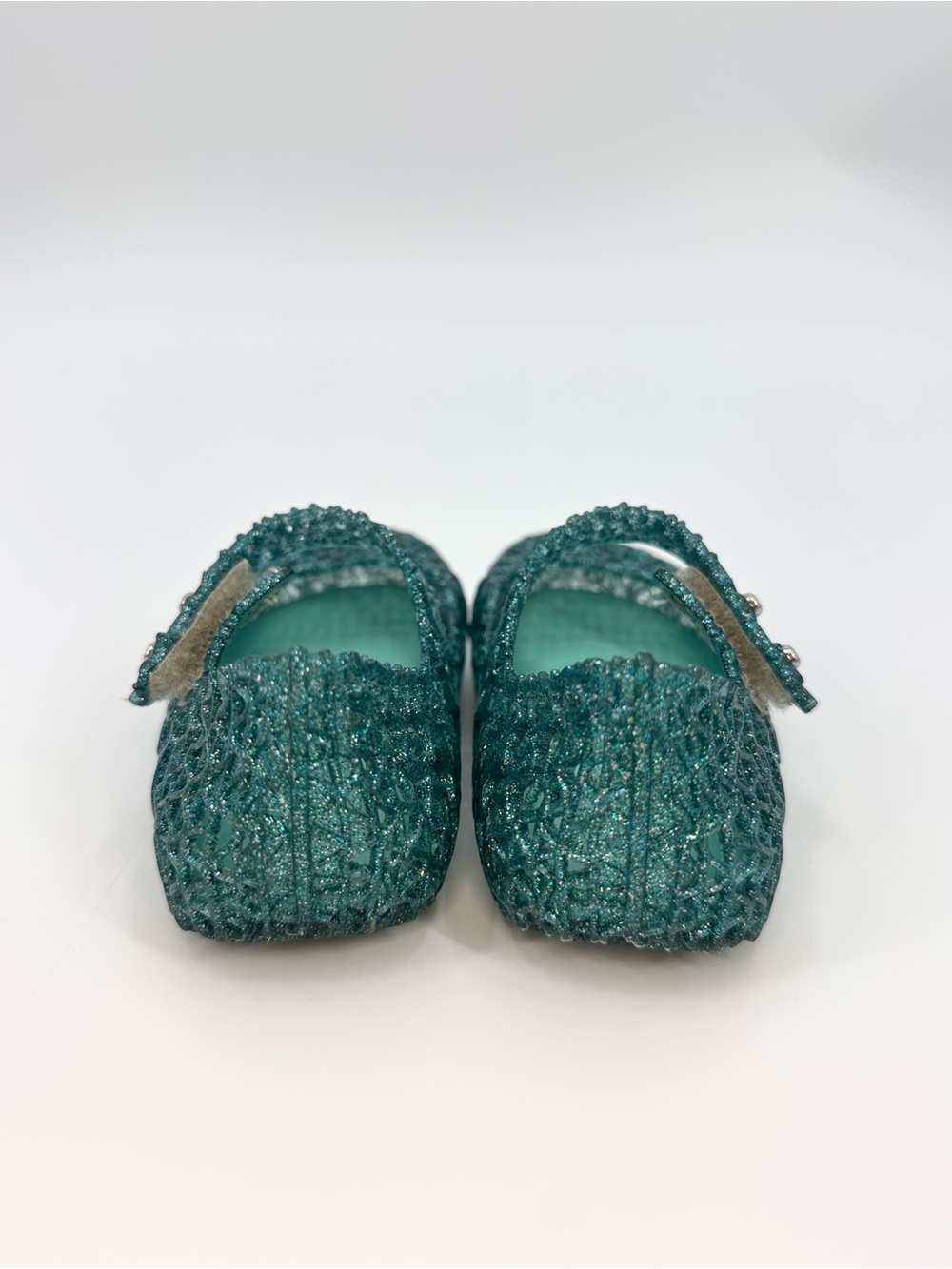 Mini Melissa Teal Glitter Jelly Shoes Toddler Size 6 (EU 21) - Picture 3 of 5